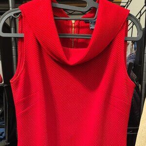 CHAPS Women's Dress, Size 4, Yacht Red, Textured, Gold Zipper, Valentines NWOT